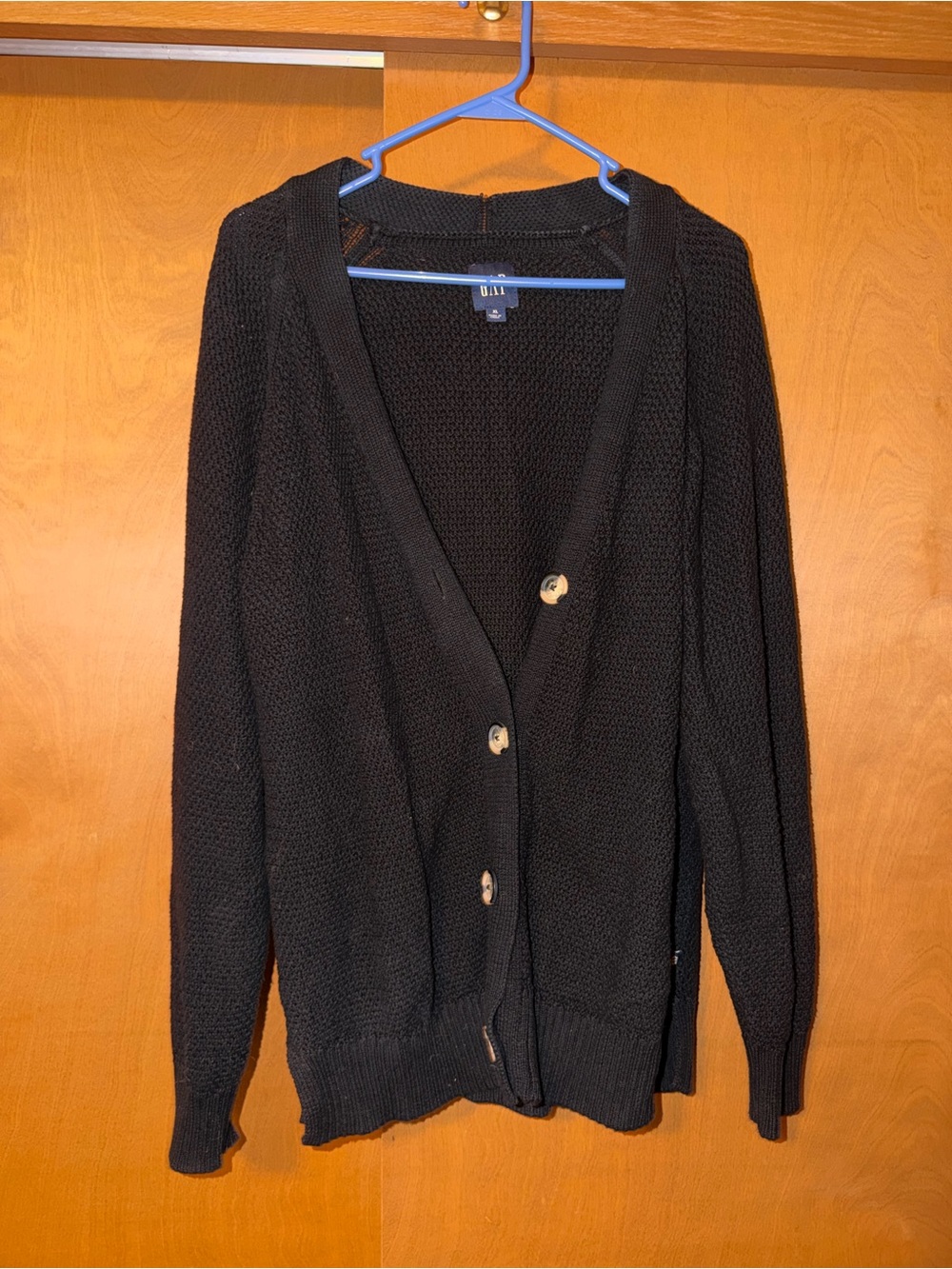 GAP Black Knit Button Cardigan